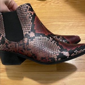 Snakeskin Patterned Booties